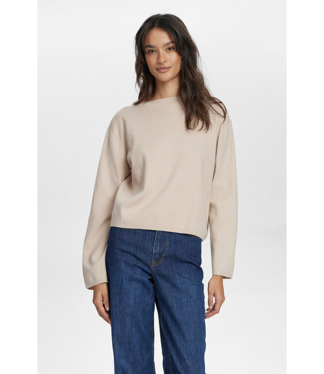 Nümph Numph 703863 Nucarma Crop Pullover 5697 Taupe Gray
