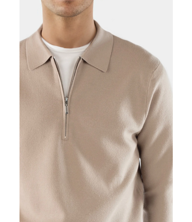 Ciszere Caleb knitted half zip 40057-556-05 Cappuccino