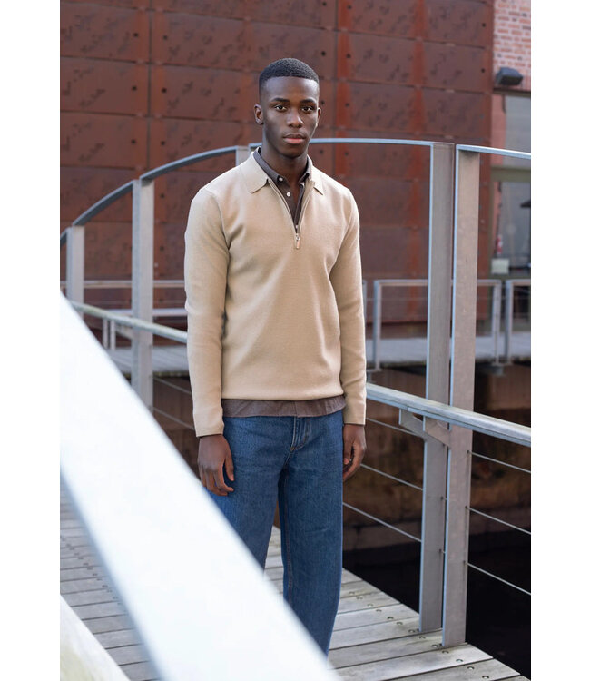 Ciszere Caleb knitted half zip 40057-556-05 Cappuccino