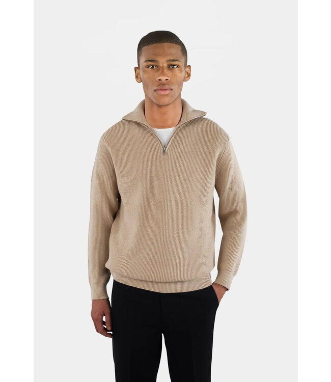 CISZERE Ciszere Reuben knitted half zip-40053-054-03- Sand