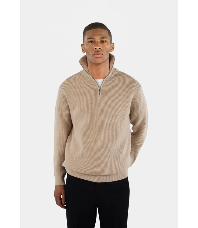 CISZERE Ciszere Reuben knitted half zip-40053-054-03- Sand