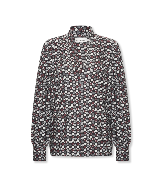 HELENA HART Helena Hart Top 7674DOT Jozzy Print Dotty Wine