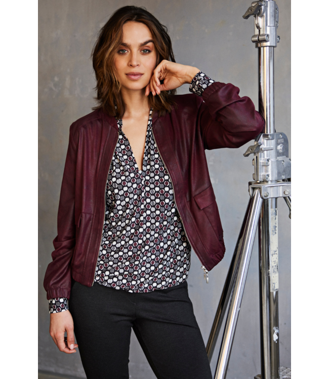 HELENA HART Helena Hart Top 7674DOT Jozzy Print Dotty Wine