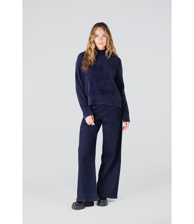 JANSEN AMSTERDAM Jansen Amsterdam Calla P155 Trui Turtle Neck Dark Blue