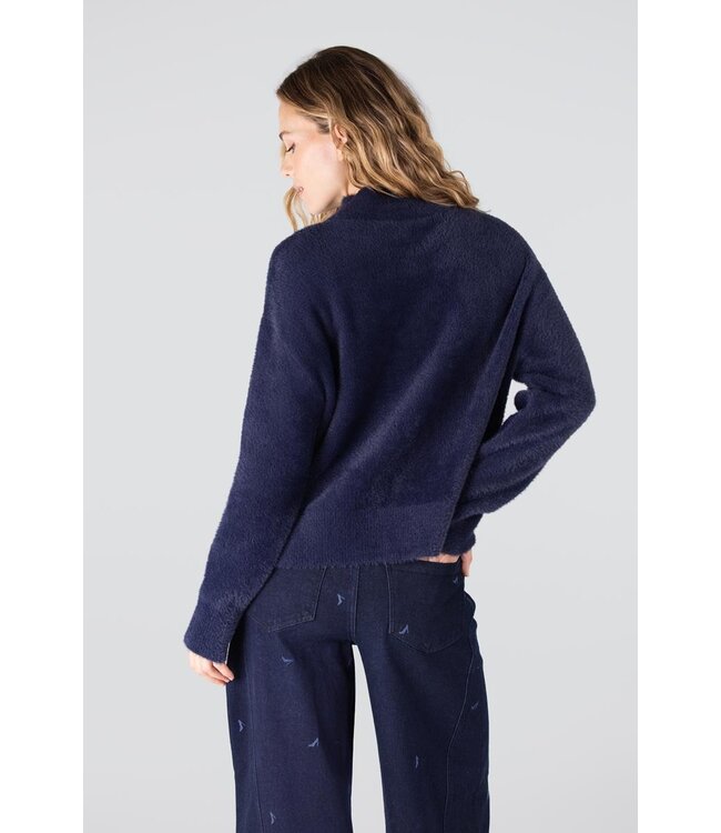 JANSEN AMSTERDAM Jansen Amsterdam Calla P155 Trui Turtle Neck Dark Blue