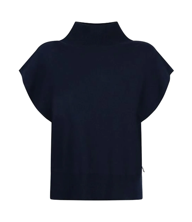 JANSEN AMSTERDAM Jansen Amsterdam Bracha FN153 Mouwloos Turtle Neck Dark Blue