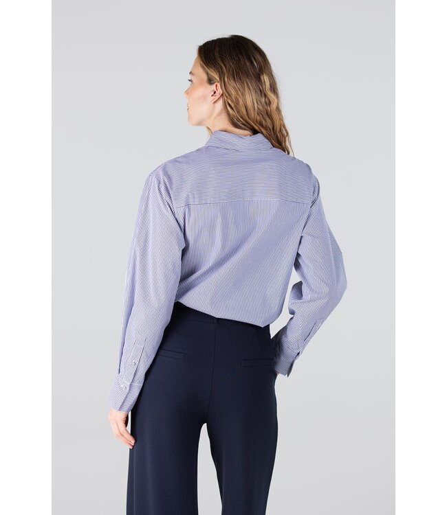 JANSEN AMSTERDAM Jansen Amsterdam Goldie Blouse CS3 726 Sequins Pocket Dark Blue