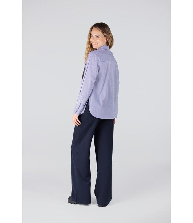 JANSEN AMSTERDAM Jansen Amsterdam Goldie Blouse CS3 726 Sequins Pocket Dark Blue