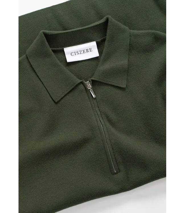 CISZERE Ciszere Caleb Knitted Half Zip Duffel Green