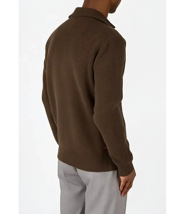 CISZERE Ciszere Reuben Knitted half zip Mocha Brown