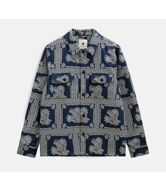 ANERKJENDT Anerkjendt 902244 Akoscar Flower Overshirt 3059 Sky Captain