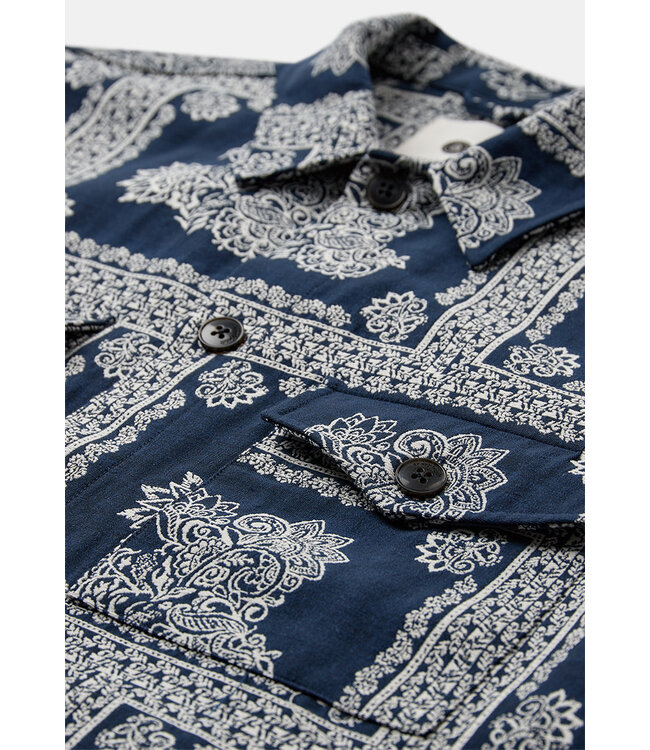 ANERKJENDT Anerkjendt 902244 Akoscar Flower Overshirt 3059 Sky Captain