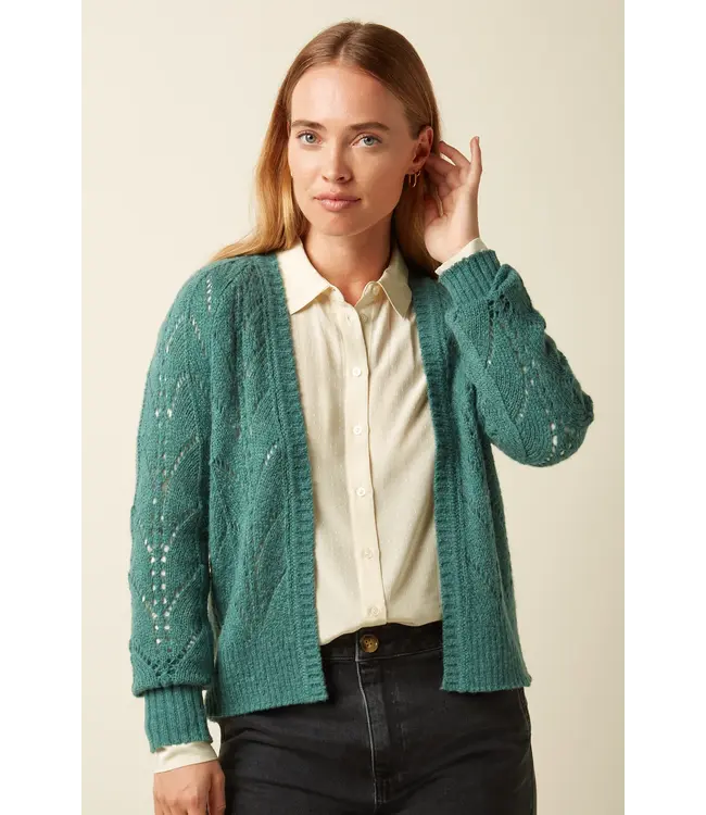 KING LOUIE King Louie Blanca Cardi Orcia Vest 09827 Smoke Green