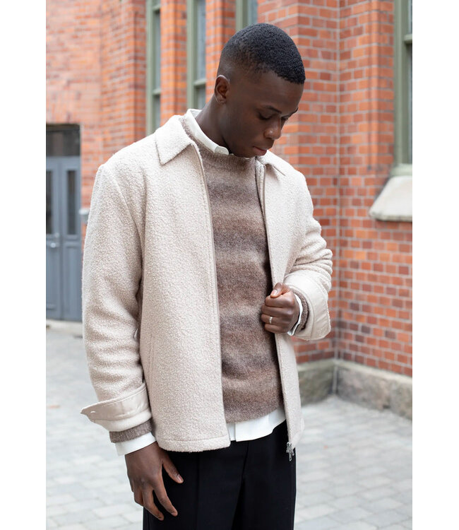 CISZERE Ciszere Fred boucle overshirt moonlight beige 30059