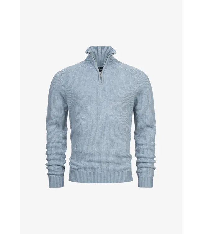 KRONSTADT Kronstadt KS35005 KSDorsey half zip knit 969 Blue Shadow mix