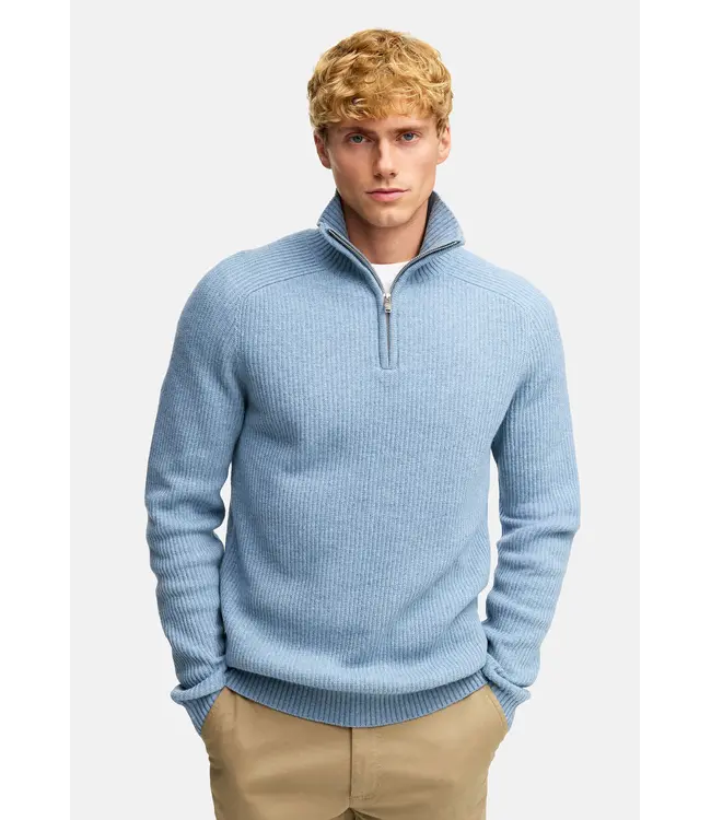 KRONSTADT Kronstadt KS35005 KSDorsey half zip knit 969 Blue Shadow mix