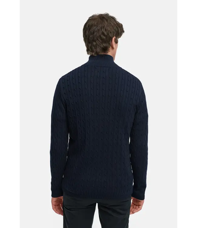 KRONSTADT Kronstadt PO28889 Cable Half Zip Knit KS35029BS Sky Captain