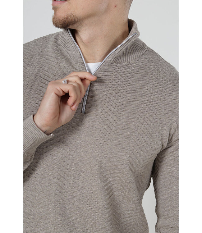 KRONSTADT Kronstadt KS2790 KSCarlo Half Zip Knit Sand Mix