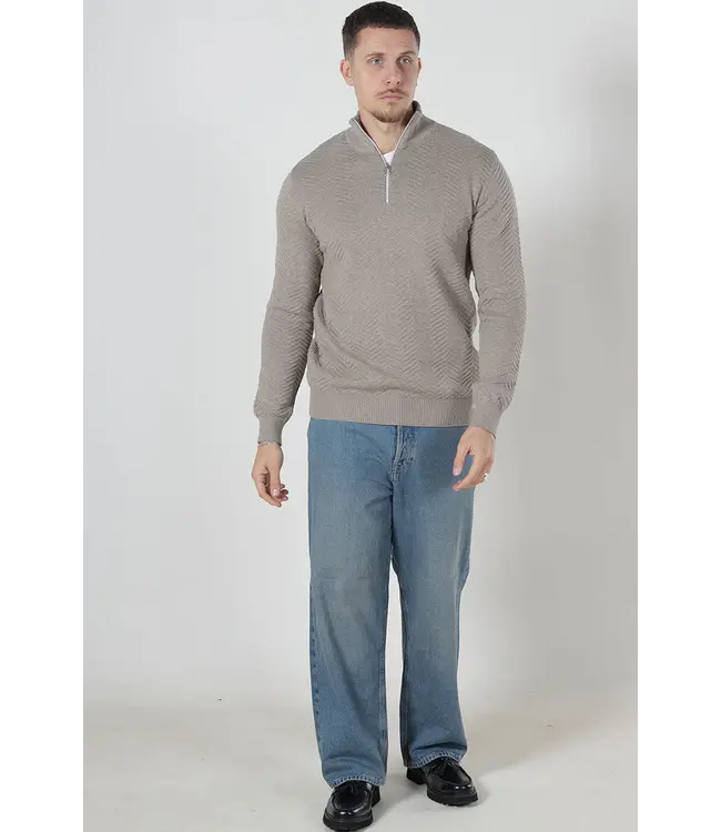 KRONSTADT Kronstadt KS2790 KSCarlo Half Zip Knit Sand Mix