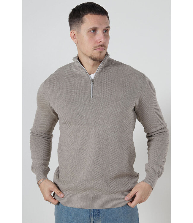 KRONSTADT Kronstadt KS2790 KSCarlo Half Zip Knit Sand Mix