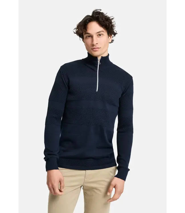 KRONSTADT Kronstadt PO29932 KS3585 KSHannes Half Zip Coton Knit 469 Sky Captain