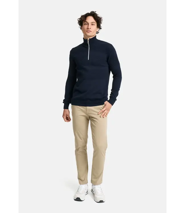 KRONSTADT Kronstadt PO29932 KS3585 KSHannes Half Zip Coton Knit 469 Sky Captain