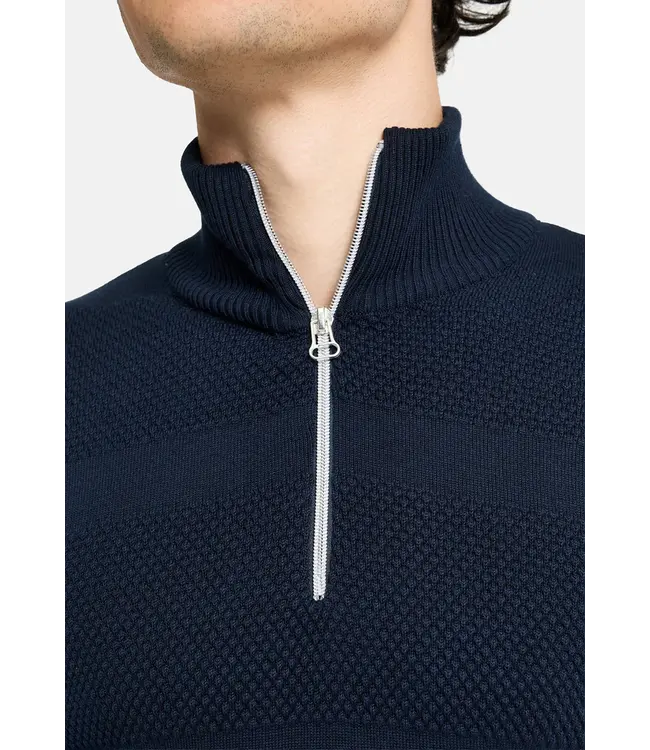 KRONSTADT Kronstadt PO29932 KS3585 KSHannes Half Zip Coton Knit 469 Sky Captain