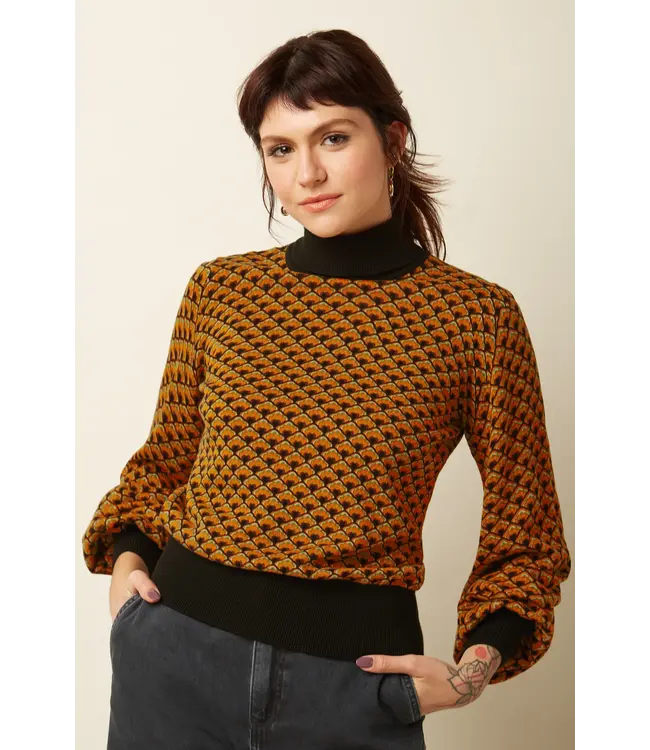 KING LOUIE King Louie Rollneck Top Frio 10036 Cabernet Red