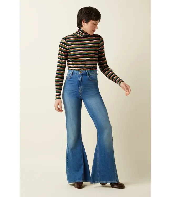 KING LOUIE King Louie 10120 Rollneck Top Frostine Stripe 261 Woodbine Green