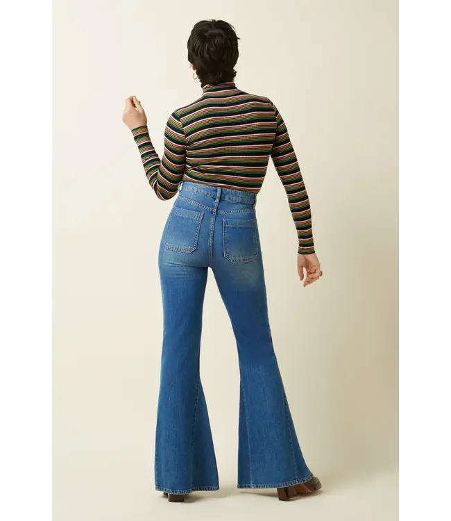 KING LOUIE King Louie 10120 Rollneck Top Frostine Stripe 261 Woodbine Green