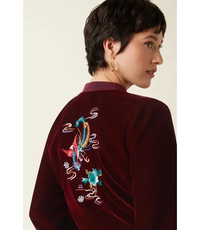 KING LOUIE King Louie 09094 Bessie Jacket Gamine Velvet Bordeaux Red