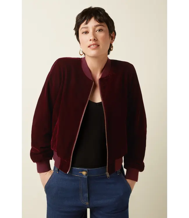 KING LOUIE King Louie 09094 Bessie Jacket Gamine Velvet Bordeaux Red