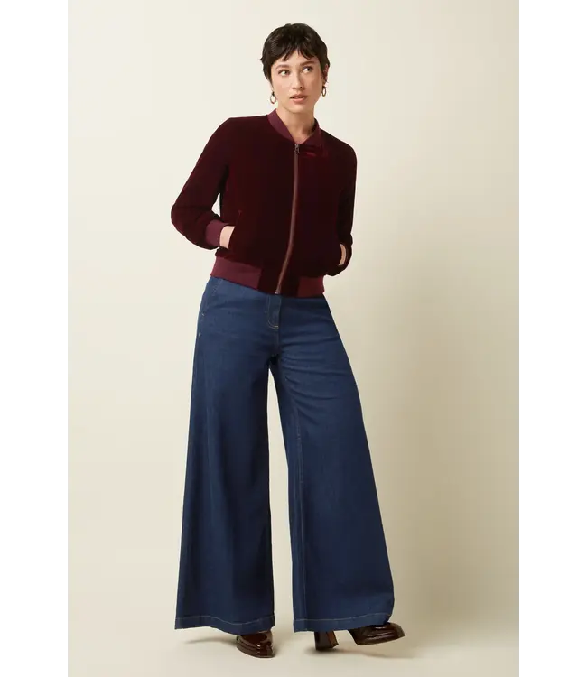 KING LOUIE King Louie 09094 Bessie Jacket Gamine Velvet Bordeaux Red