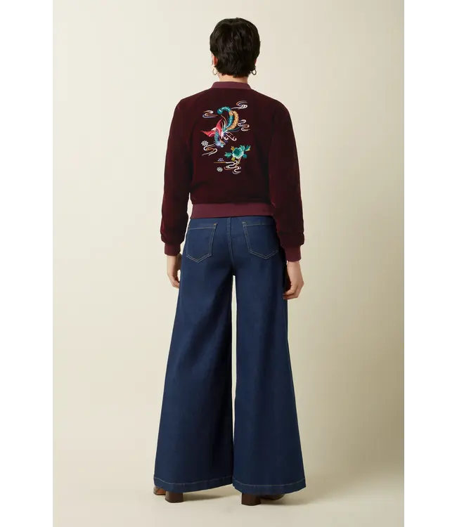 KING LOUIE King Louie 09094 Bessie Jacket Gamine Velvet Bordeaux Red