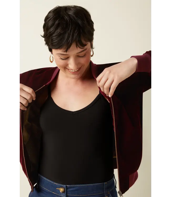 KING LOUIE King Louie 09094 Bessie Jacket Gamine Velvet Bordeaux Red