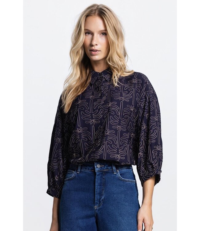 JANSEN AMSTERDAM Jansen Amsterdam Nuria Blouse WTP 761 000780 Dark Blue