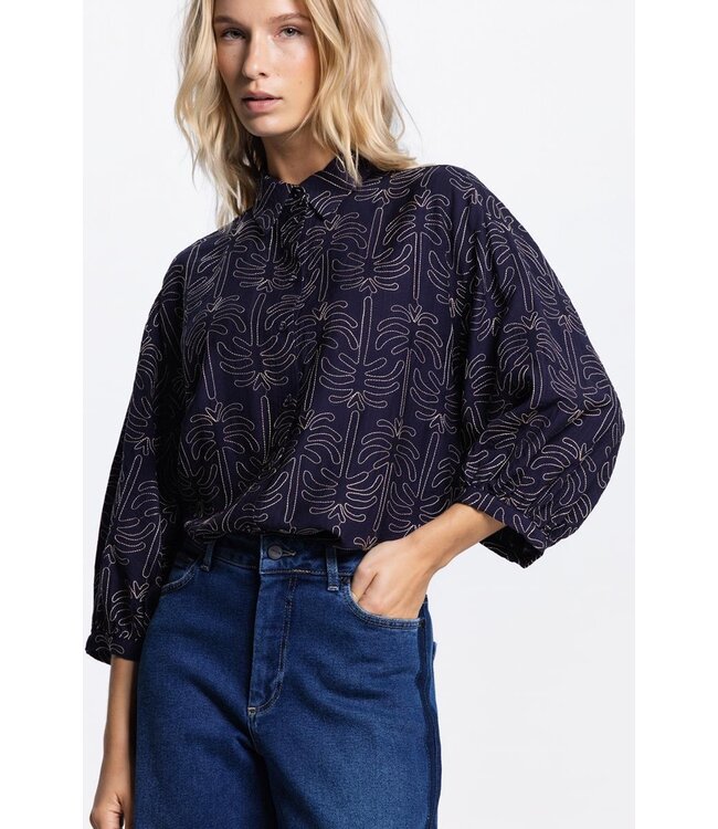 JANSEN AMSTERDAM Jansen Amsterdam Nuria Blouse WTP 761 000780 Dark Blue