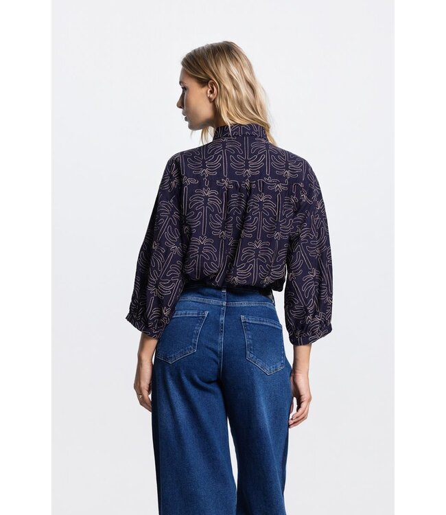 JANSEN AMSTERDAM Jansen Amsterdam Nuria Blouse WTP 761 000780 Dark Blue
