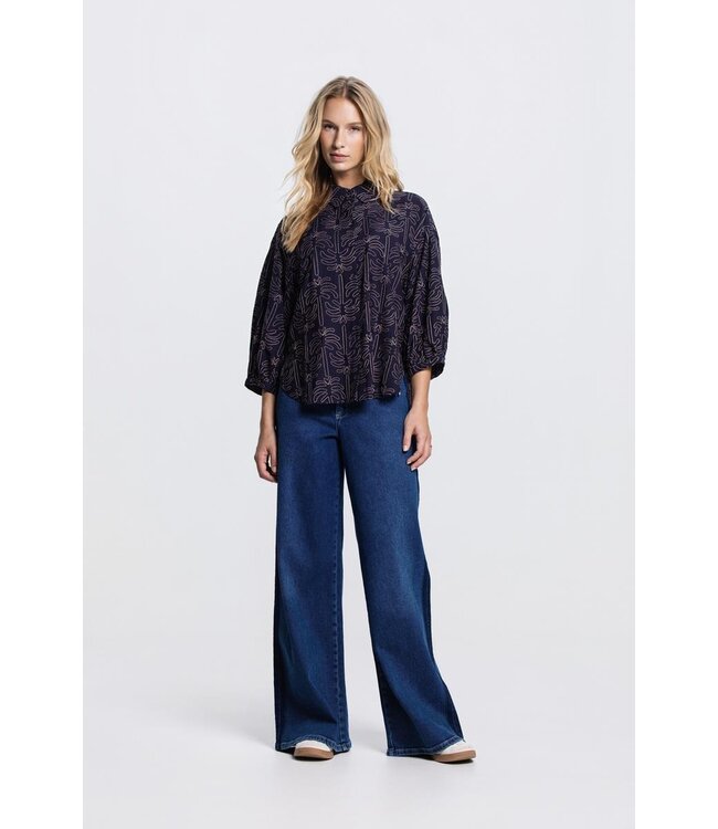 JANSEN AMSTERDAM Jansen Amsterdam Nuria Blouse WTP 761 000780 Dark Blue