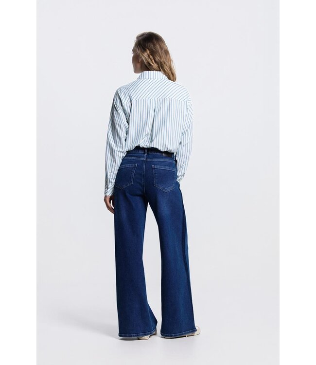 JANSEN AMSTERDAM Jansen Amsterdam Micky Blouse  SA 751 Stripe Sequins 000750 Aquamarijn