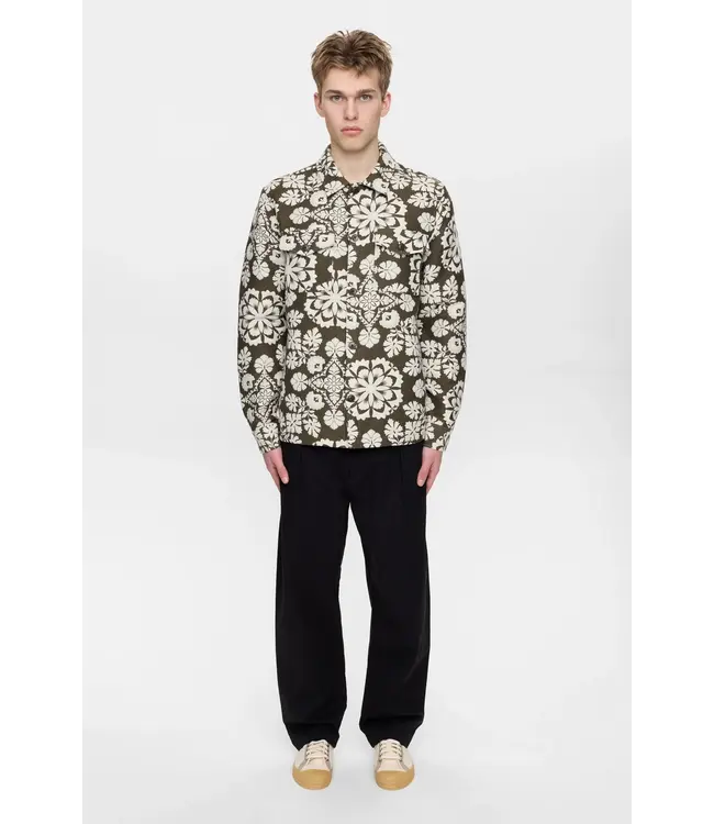 ANERKJENDT Anerkjendt 902420  Akoscar Flower Jacq Overshirt 4048 Forest Night