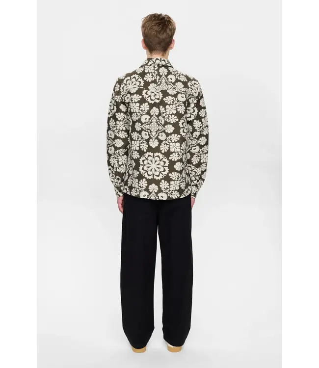 ANERKJENDT Anerkjendt 902420  Akoscar Flower Jacq Overshirt 4048 Forest Night