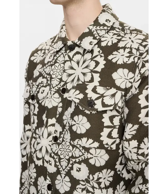 ANERKJENDT Anerkjendt 902420  Akoscar Flower Jacq Overshirt 4048 Forest Night
