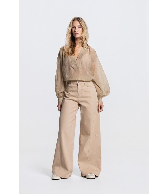 JANSEN AMSTERDAM Jansen Amsterdam Nadine 755 LP  Baloon Blouse Sand