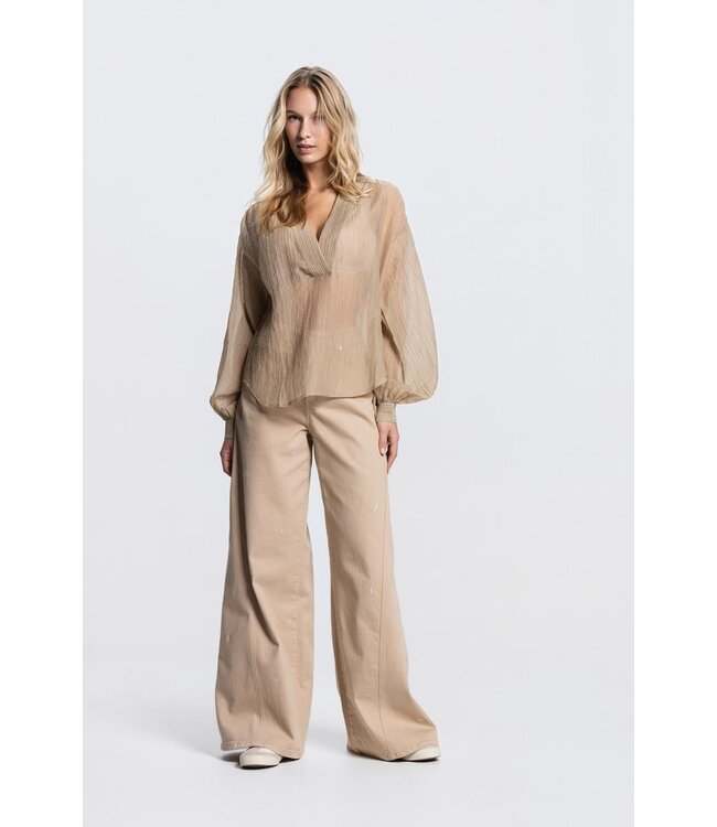 JANSEN AMSTERDAM Jansen Amsterdam Nadine 755 LP  Baloon Blouse Sand
