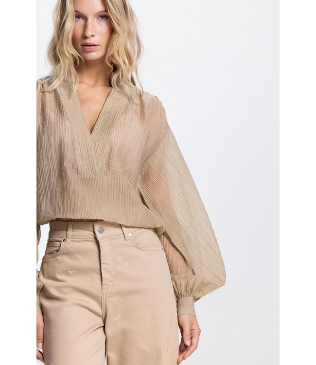 JANSEN AMSTERDAM Jansen Amsterdam Nadine 755 LP  Baloon Blouse Sand