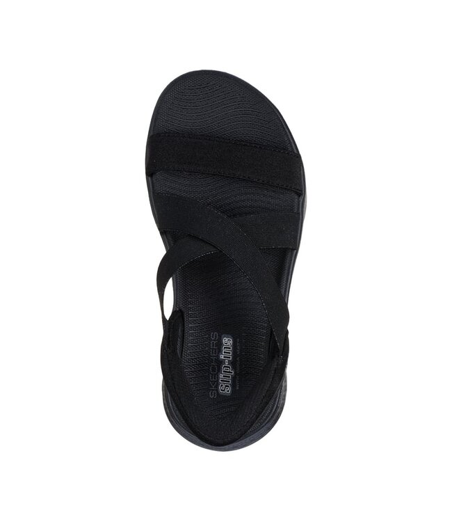 SKECHERS 141489-BBK Go Walk Flex Sandal - Glimmer Up Black 3256