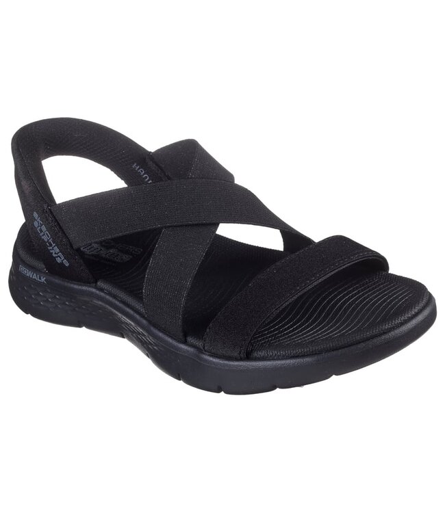 SKECHERS 141489-BBK Go Walk Flex Sandal - Glimmer Up Black 3256