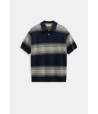 ANERKJENDT Anerkjendt Akseb stripe polo 902220 Sky captain