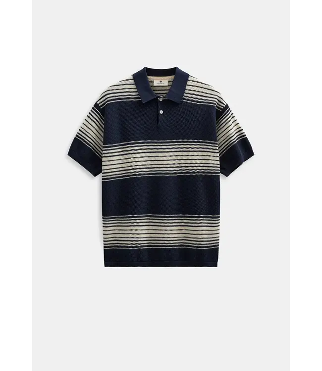 ANERKJENDT Anerkjendt Akseb stripe polo 902220 Sky captain